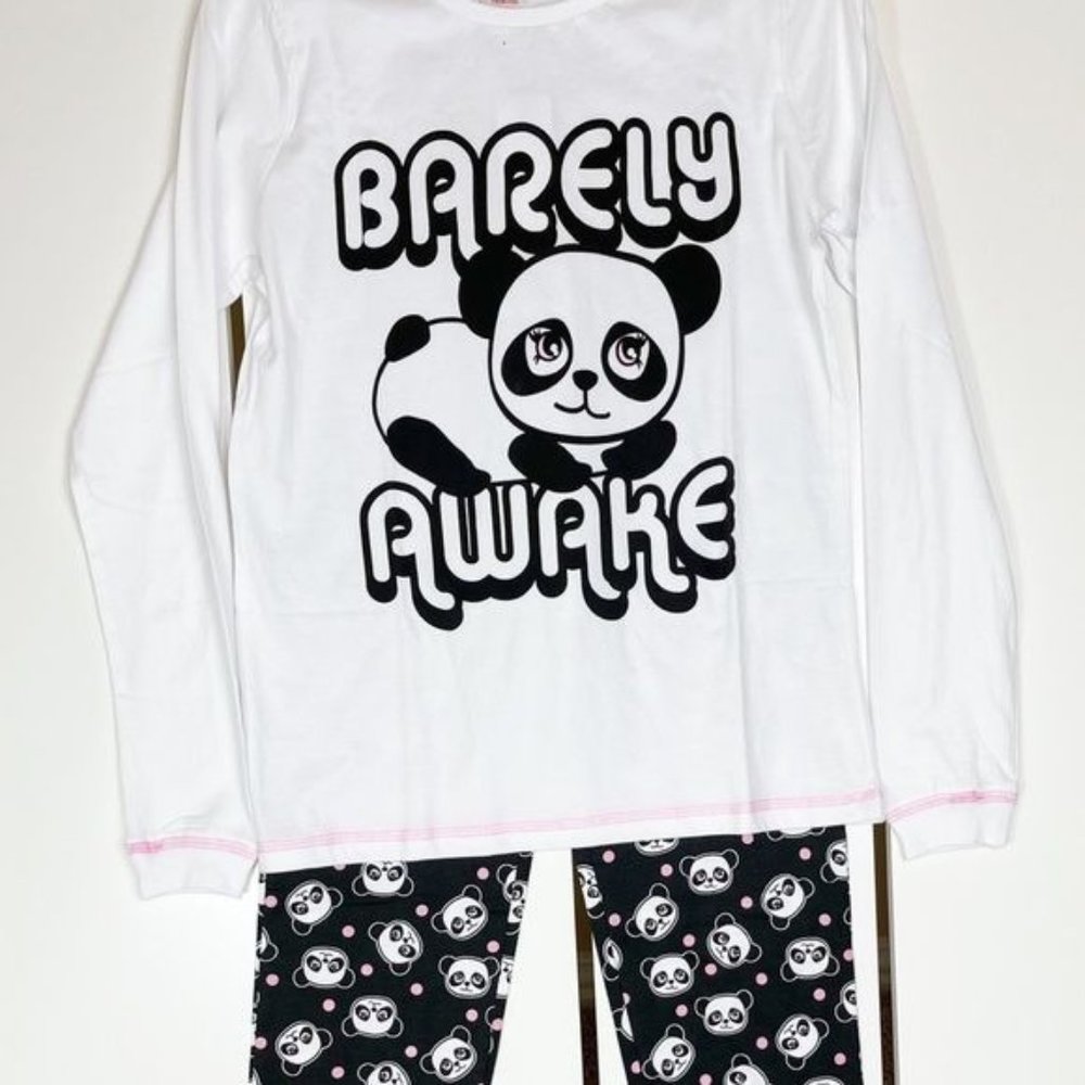 Pyjamas Barely Awake Panda 2 Piece Pajama Set Size13/14